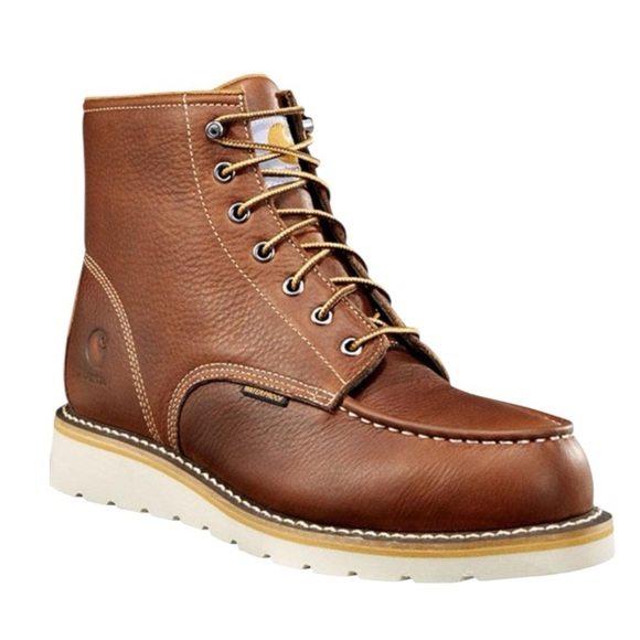 NWT $170 Carhartt Men's Tan Leather Lace-Up Boots Sz 10Wide